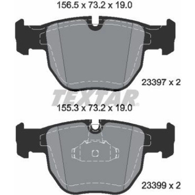 Textar | Bremsbelagsatz, Scheibenbremse | 2339703