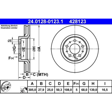 ATE | Bremsscheibe | 24.0128-0123.1