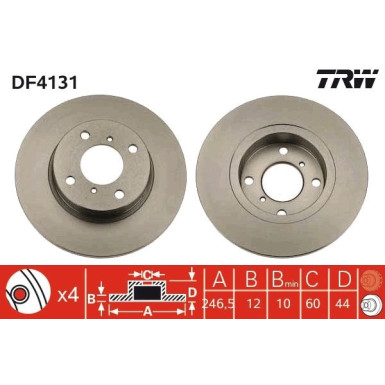 TRW | Bremsscheibe | DF4131