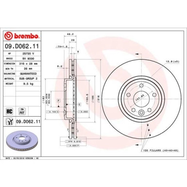 Brembo | Bremsscheibe | 09.D062.11