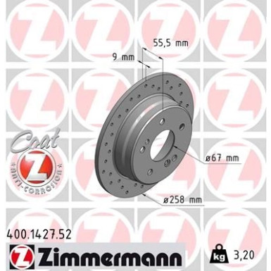 Zimmermann | Bremsscheibe | 400.1427.52