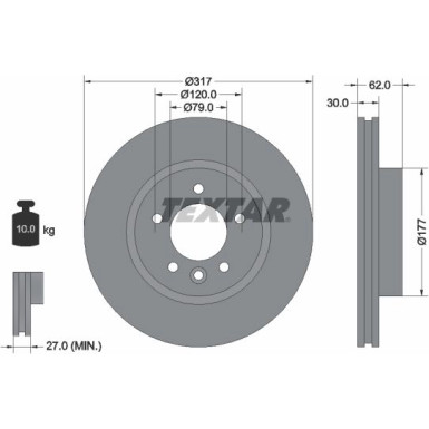 Textar | Bremsscheibe | 92134505