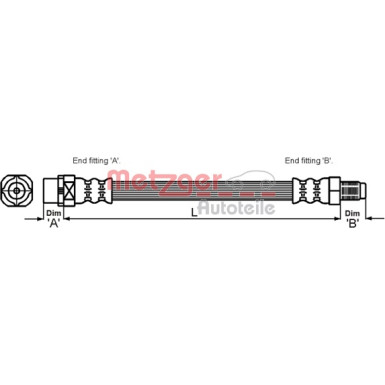 Metzger | Bremsschlauch | 4111438