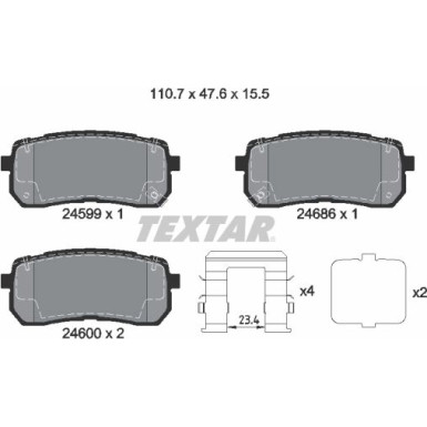 Textar | Bremsbelagsatz, Scheibenbremse | 2459904