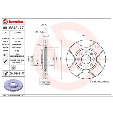 Brembo | Bremsscheibe | 09.5843.77