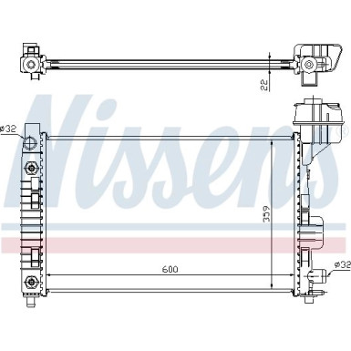 Nissens | Kühler, Motorkühlung | 62661A