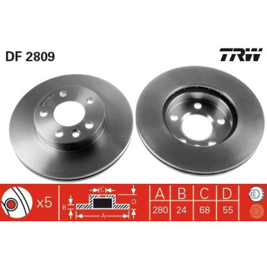 TRW | Bremsscheibe | DF2809