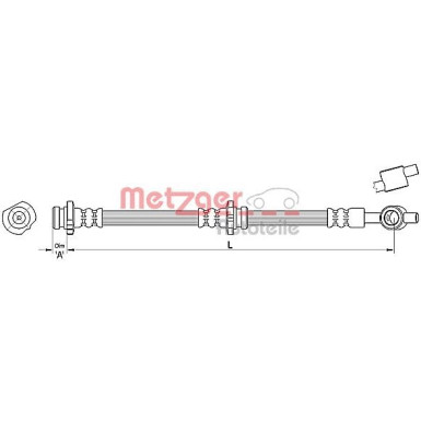 Metzger | Bremsschlauch | 4110387