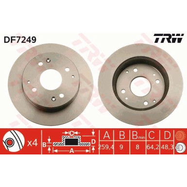 TRW | Bremsscheibe | DF7249