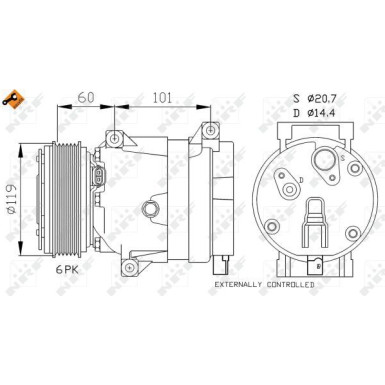 NRF | Kompressor, Klimaanlage | 32101