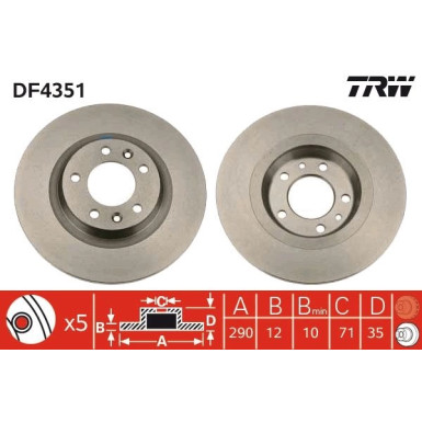 TRW | Bremsscheibe | DF4351