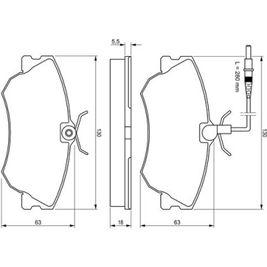 BOSCH | Bremsbelagsatz, Scheibenbremse | 0 986 424 451