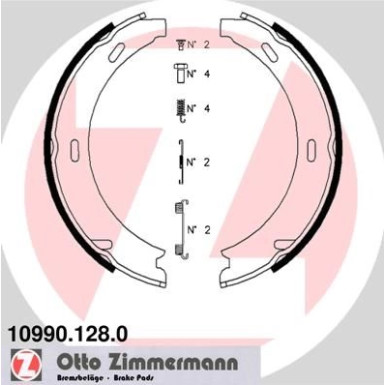 Zimmermann | Bremsbackensatz, Feststellbremse | 10990.128.0