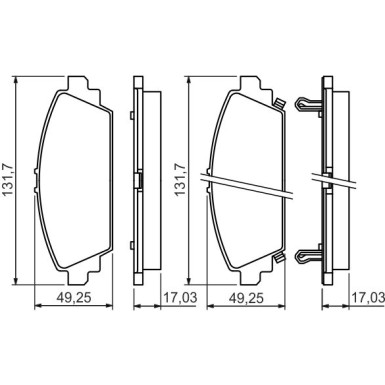 BOSCH | Bremsbelagsatz, Scheibenbremse | 0 986 494 414