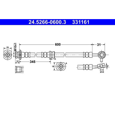 ATE | Bremsschlauch | 24.5266-0600.3