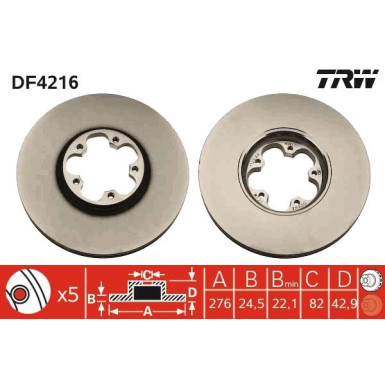 TRW | Bremsscheibe | DF4216