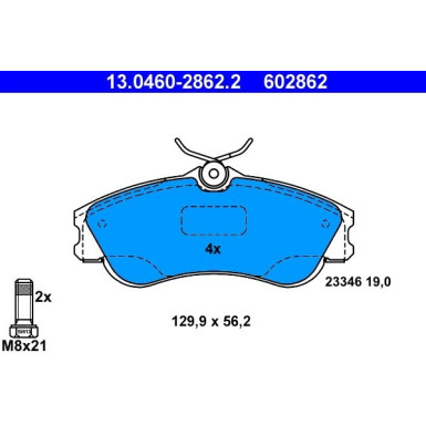 ATE | Bremsbelagsatz, Scheibenbremse | 13.0460-2862.2