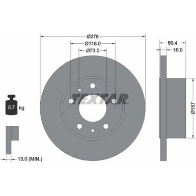 Textar | Bremsscheibe | 93104700