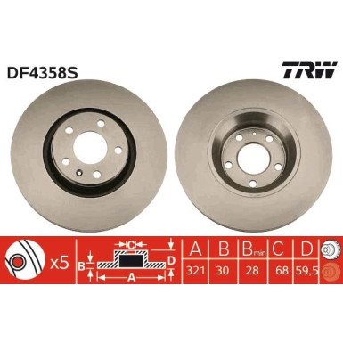 TRW | Bremsscheibe | DF4358S