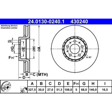 ATE | Bremsscheibe | 24.0130-0240.1