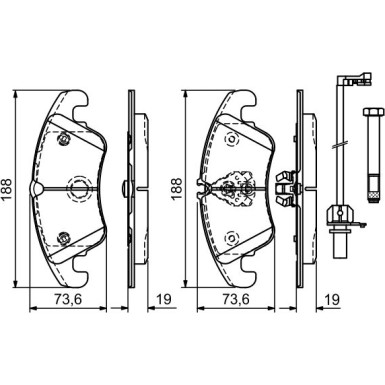 BOSCH | Bremsbelagsatz, Scheibenbremse | 0 986 494 201