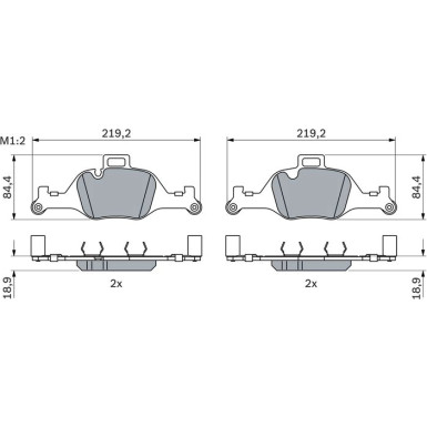 BOSCH | Bremsbelagsatz, Scheibenbremse | 0 986 424 849