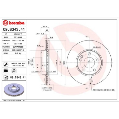 Brembo | Bremsscheibe | 09.B343.41