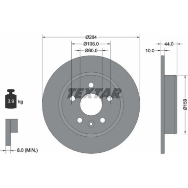 Textar | Bremsscheibe | 92275303