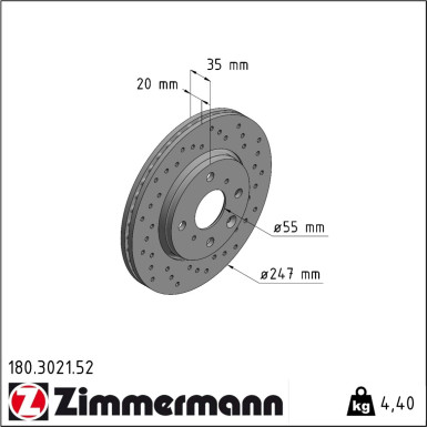 Zimmermann | Bremsscheibe | 180.3021.52