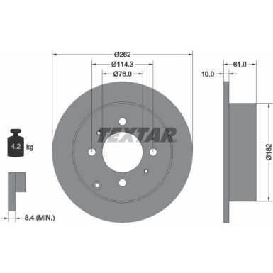 Textar | Bremsscheibe | 92130900