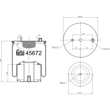 FEBI BILSTEIN 45672 Federbalg, Luftfederung