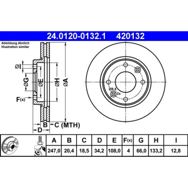 ATE | Bremsscheibe | 24.0120-0132.1