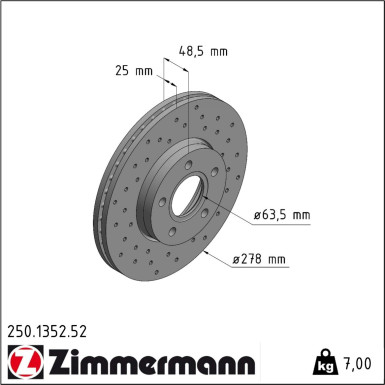 Zimmermann | Bremsscheibe | 250.1352.52