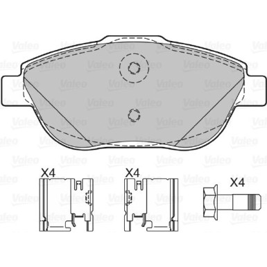 Valeo | Bremsbelagsatz, Scheibenbremse | 601334