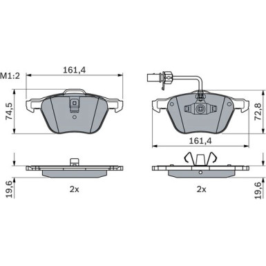 BOSCH | Bremsbelagsatz, Scheibenbremse | 0 986 494 035