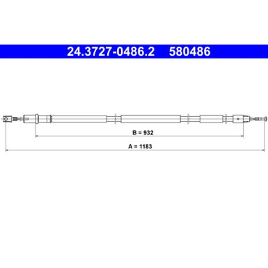 ATE | Seilzug, Feststellbremse | 24.3727-0486.2