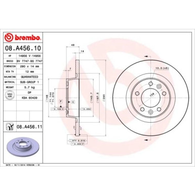 Brembo | Bremsscheibe | 08.A456.11