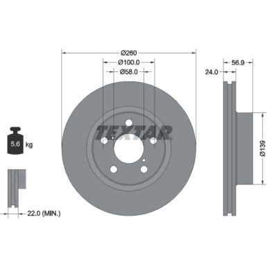 Textar | Bremsscheibe | 92081900