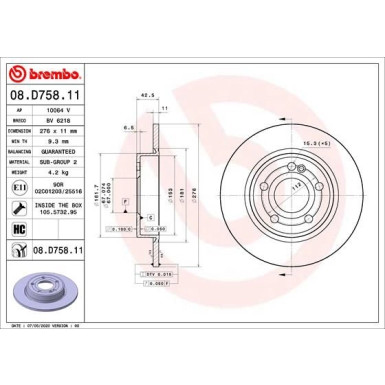 Brembo | Bremsscheibe | 08.D758.11