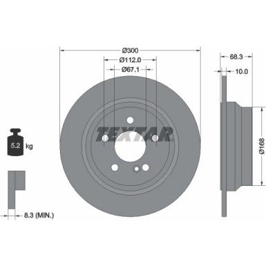 Textar | Bremsscheibe | 92115405