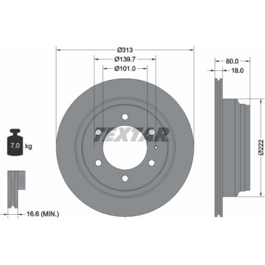 Textar | Bremsscheibe | 92091600