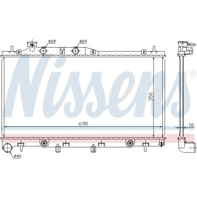 Nissens | Kühler, Motorkühlung | 64115