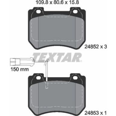 Textar | Bremsbelagsatz, Scheibenbremse | 2485201