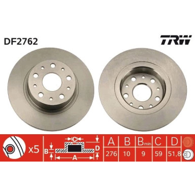 TRW | Bremsscheibe | DF2762