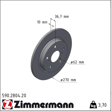 Zimmermann | Bremsscheibe | 590.2804.20