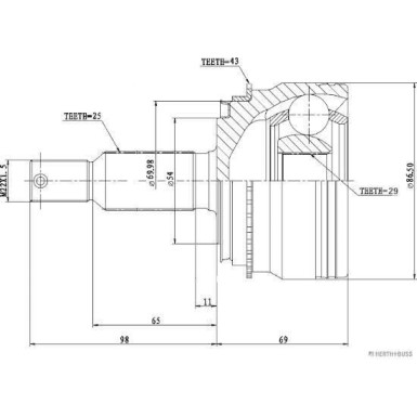 Herth+Buss Jakoparts | Gelenksatz, Antriebswelle | J2825126