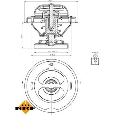 NRF | Thermostat, Kühlmittel | 725074