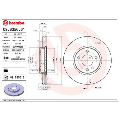 Brembo | Bremsscheibe | 09.B356.31