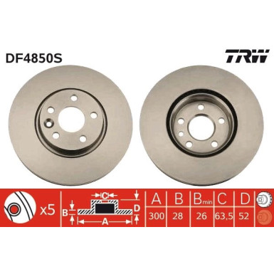 TRW | Bremsscheibe | DF4850S