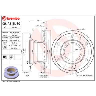 Brembo | Bremsscheibe | 09.A315.60